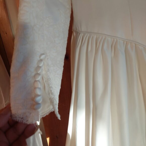New with Tags Classy Basque Waist Ivory Off Shoulder Bridal Gown Dress sz 14 - Picture 7 of 16